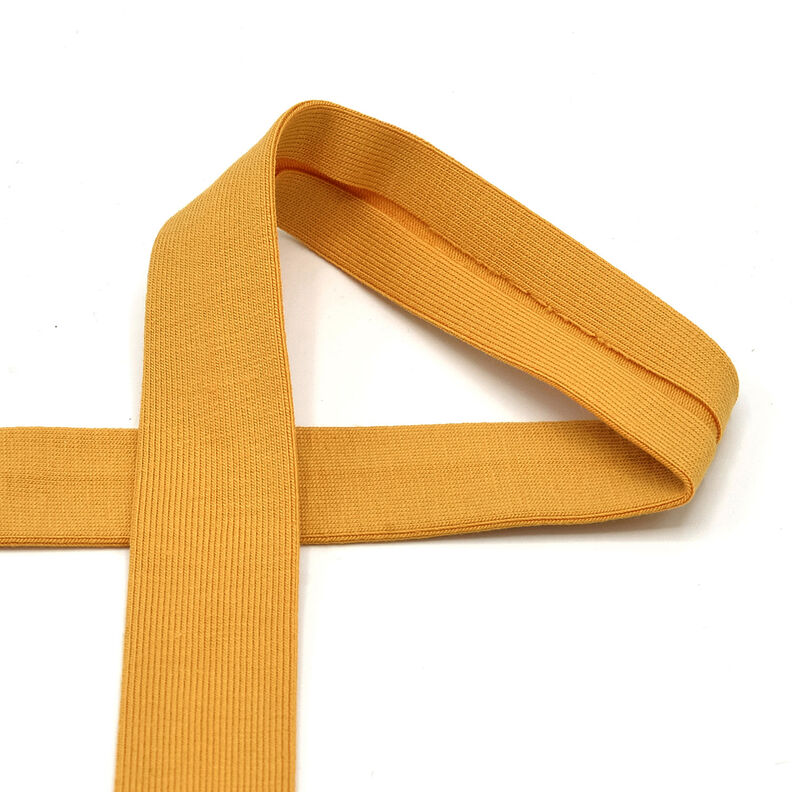 Nastro in sbieco jersey di cotone [20 mm] – giallo curry,  image number 1