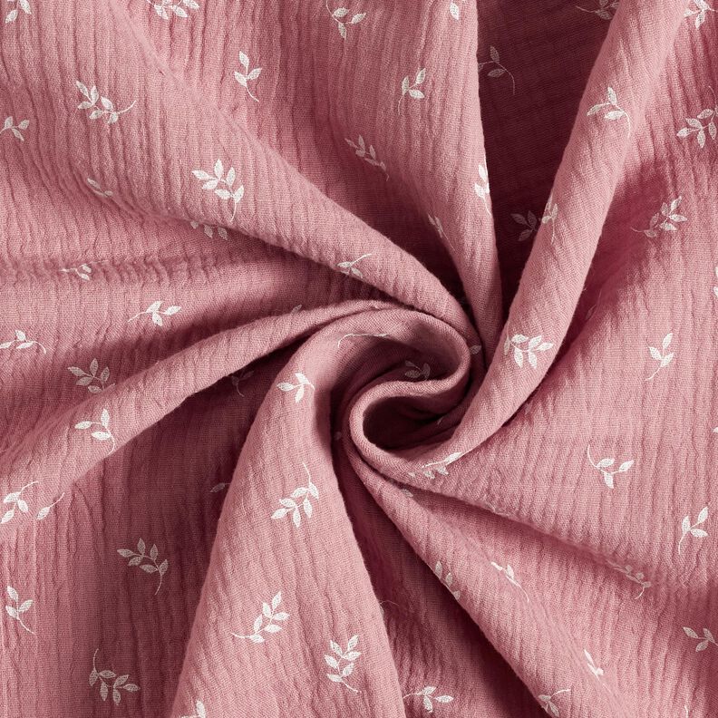 mussolina / tessuto doppio increspato Ramo – rosa antico scuro/bianco,  image number 3