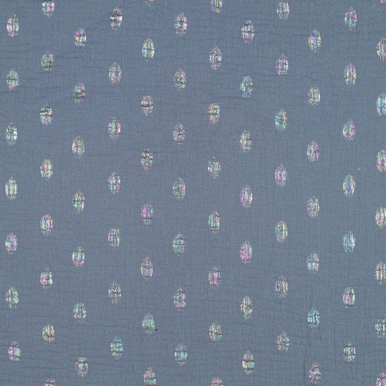 mussolina / tessuto doppio increspato Pois stampa laminata | by Poppy – grigio blu,  image number 1