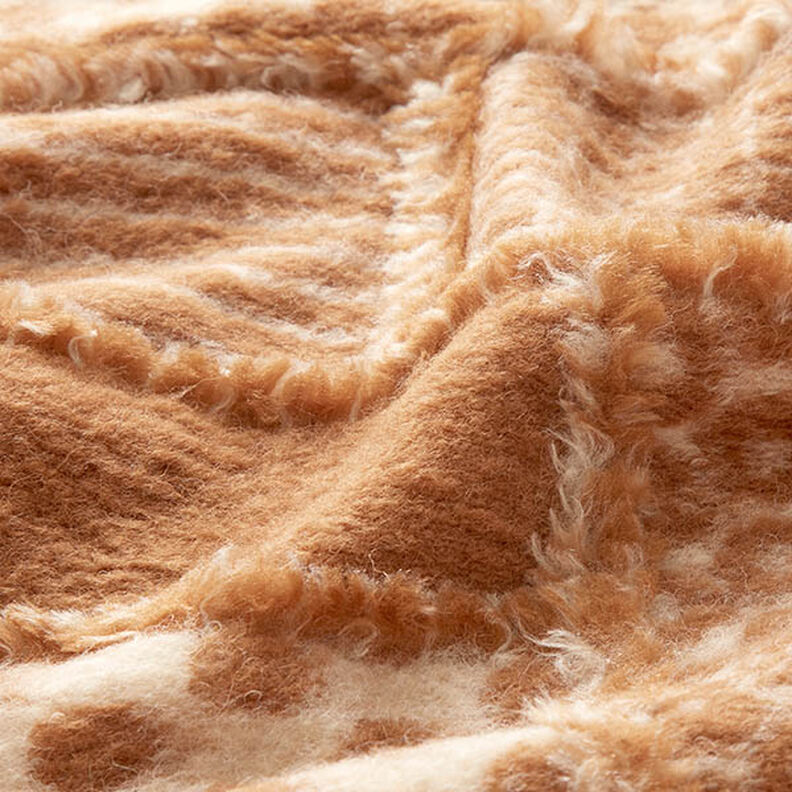 Tessuto per cappotto in maglia con stampa grassetto – anacardo/marrone,  image number 2