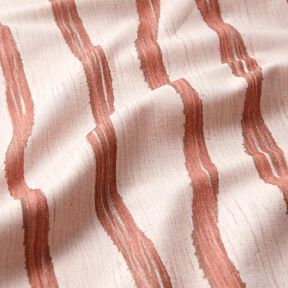 tessuto arredo mezzo panama Righe ondulate – rosso/rosé, 