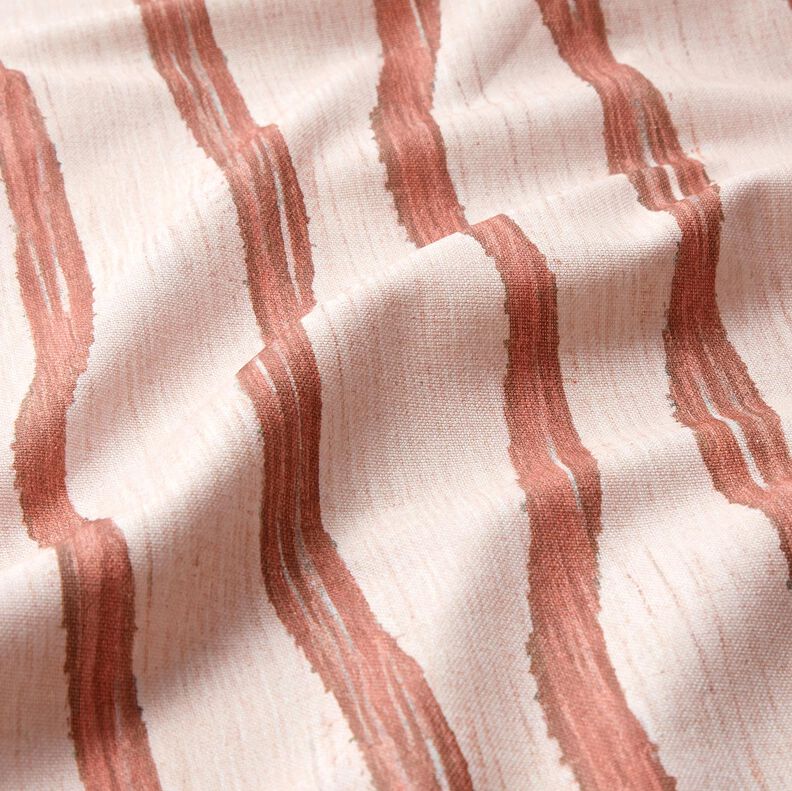 tessuto arredo mezzo panama Righe ondulate – rosso/rosé,  image number 2