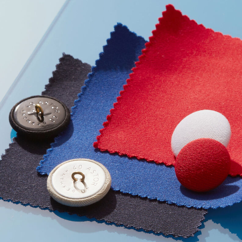 Bottone rivestito, Cotone spigato stretch – nero,  image number 2