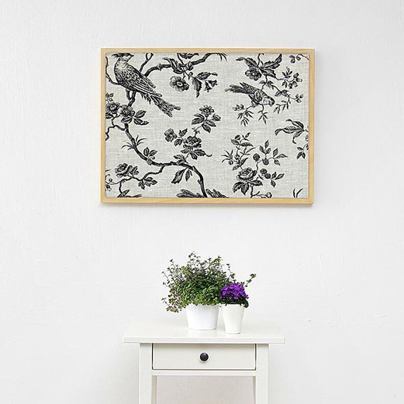 Lino per complementi di arredo Uccelli – nero,  image number 9