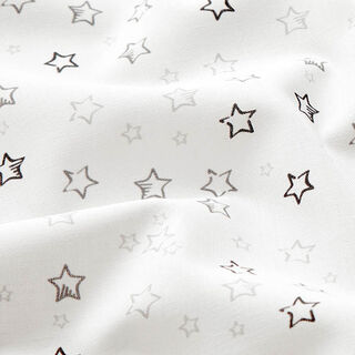 popeline di cotone bio Stelle – bianco lana, 
