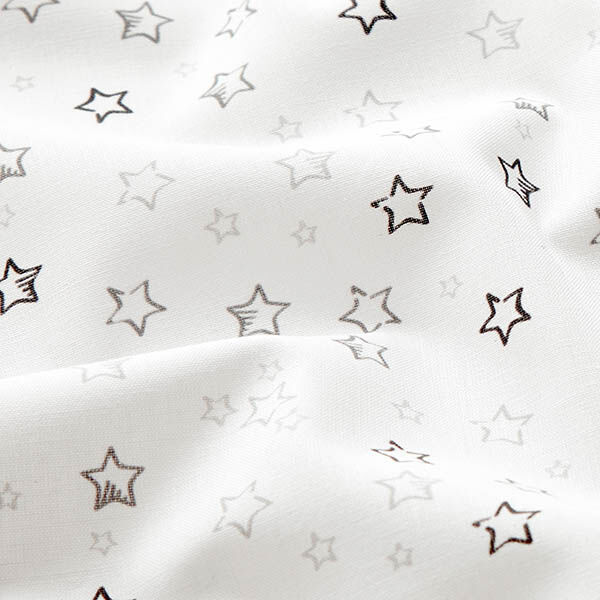 popeline di cotone bio Stelle – bianco lana, image number 2
