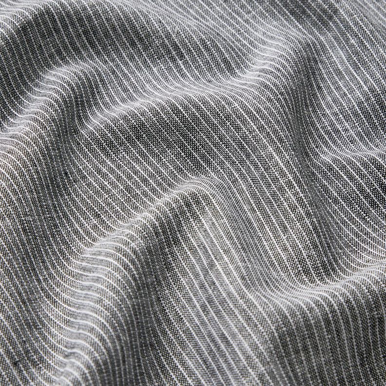 misto cotone-lino Righe sottili – nero/bianco,  image number 2