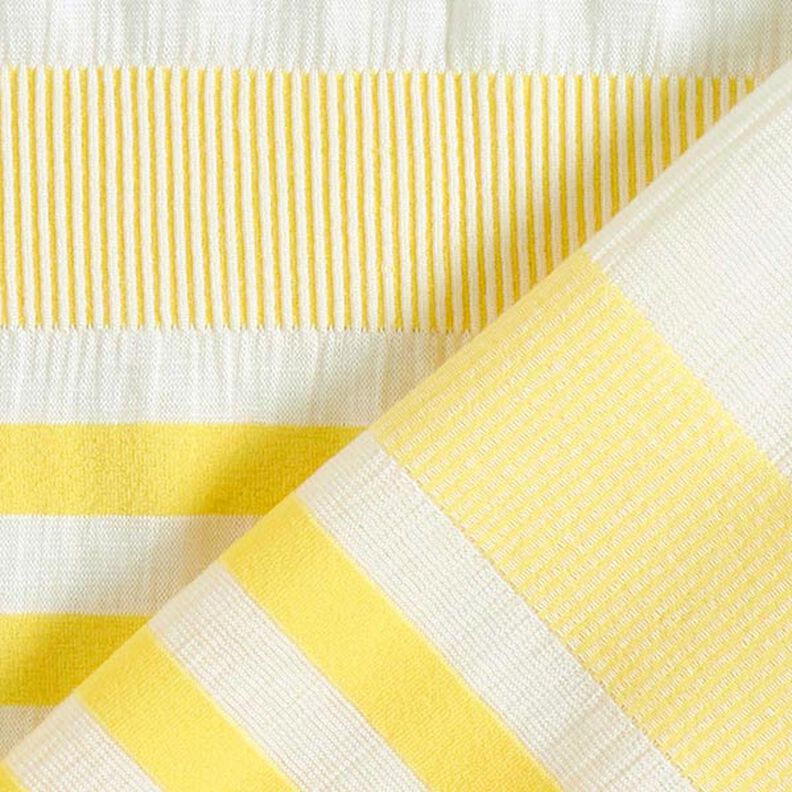 jersey di viscosa effetto stropicciato – bianco/giallo limone,  image number 5