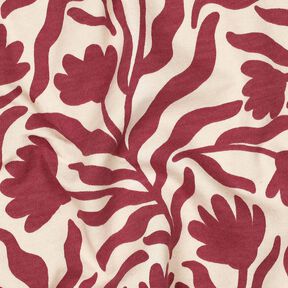 felpa garzata non sbiancato fiori | Poppy Fabrics &ndash; crema/bacca, 