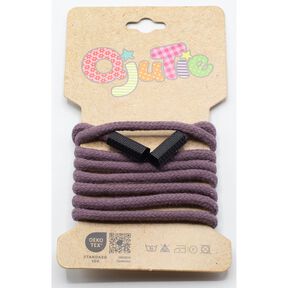 Cordoncino in cotone incl. capocorda [1,15 m | Ø 5mm] – melanzana, 