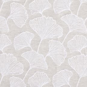 tessuto arredo Jacquard Grande ginkgo &ndash; grigio nebbia/avorio, 