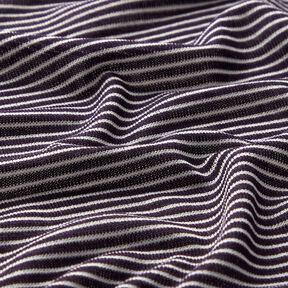 maglia fine Righe sottili – prugna/bianco, 