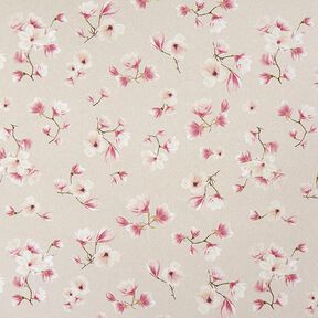 tessuto arredo mezzo panama Fiore di magnolia – malva/naturale, 