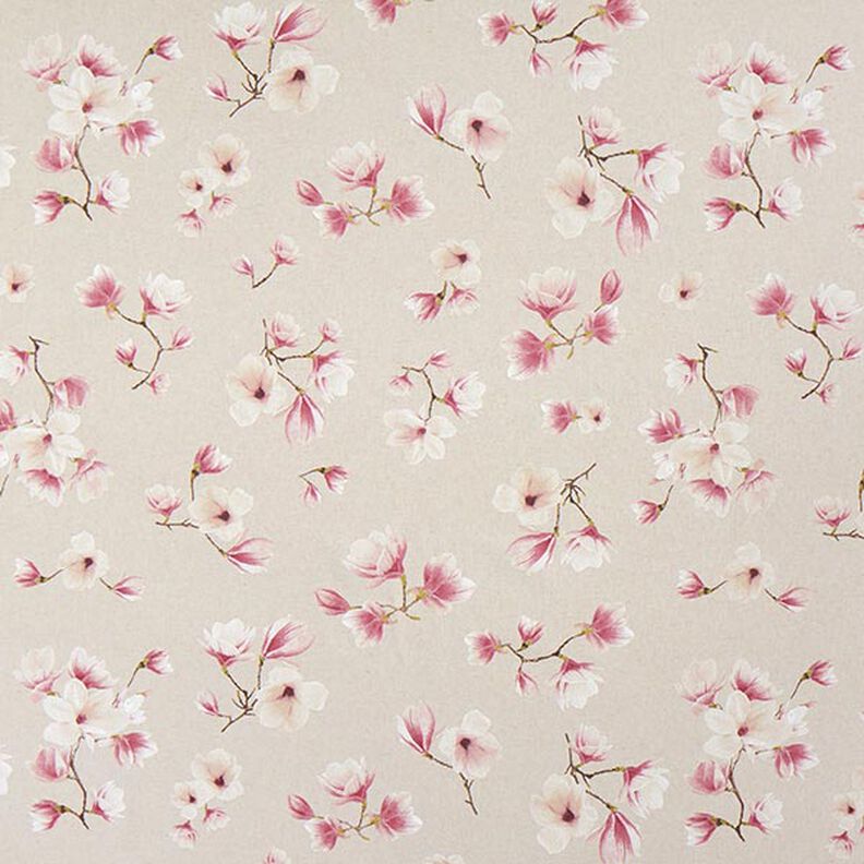 tessuto arredo mezzo panama Fiore di magnolia – malva/naturale,  image number 1