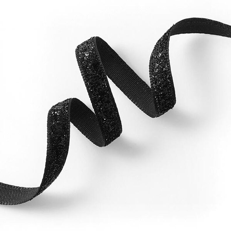 Nastro velluto Metallico [10 mm] – nero,  image number 1