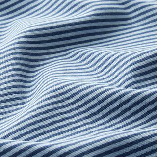 tessuto tubolare per polsini, righe sottili – colore blu jeans/azzurro, 