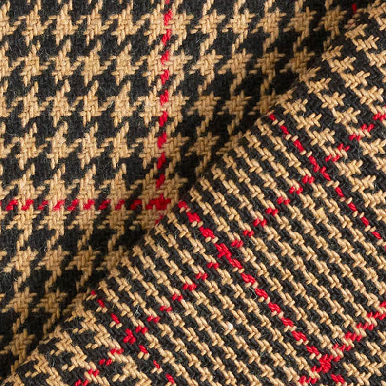 Tessuto in cotone per cappotto Principe di Galles – moca,  image number 4