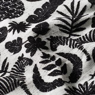 ciniglia-jacquard giungla barocca – nero/bianco lana, 