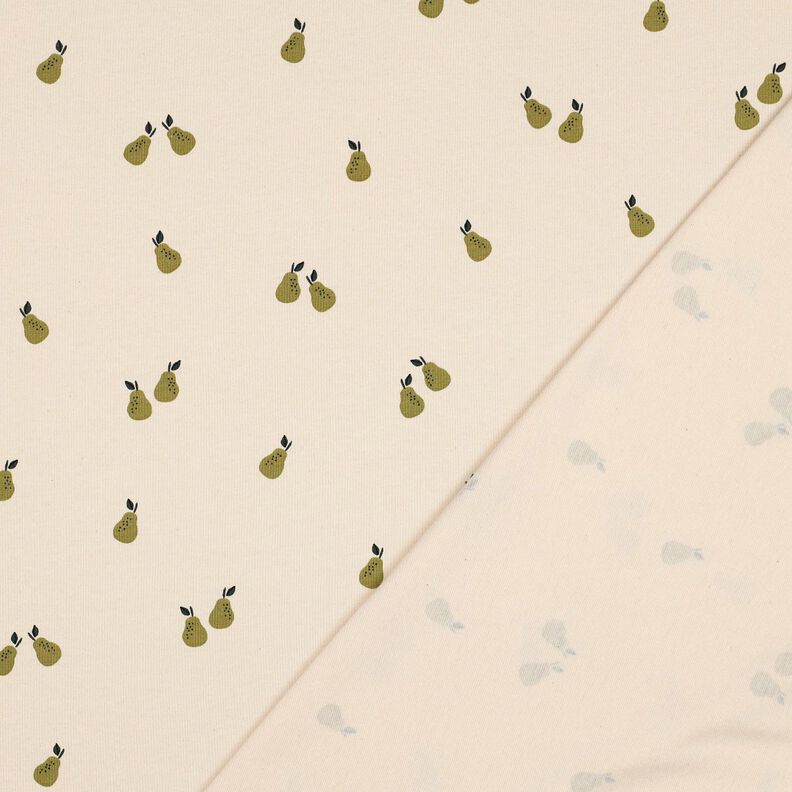 GOTS jersey di cotone pere | Poppy Fabrics – beige chiaro/verde oliva chiaro, image number 4