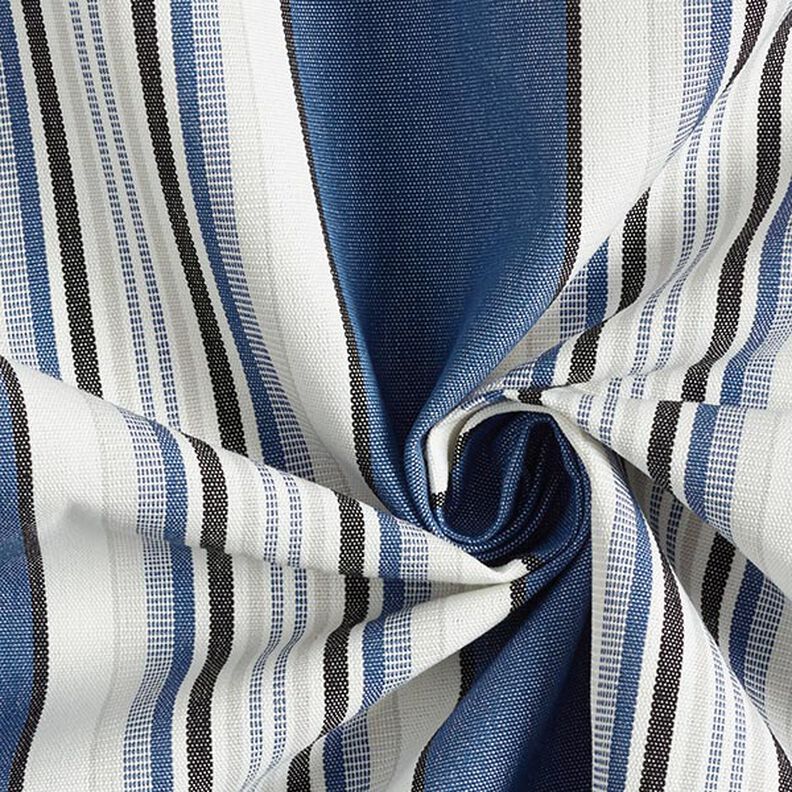 tessuto per tende da sole righe larghe e sottili – colore blu jeans/bianco,  image number 3