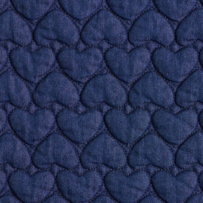 jeans tessuto trapuntato cuori – blu notte, image number 1