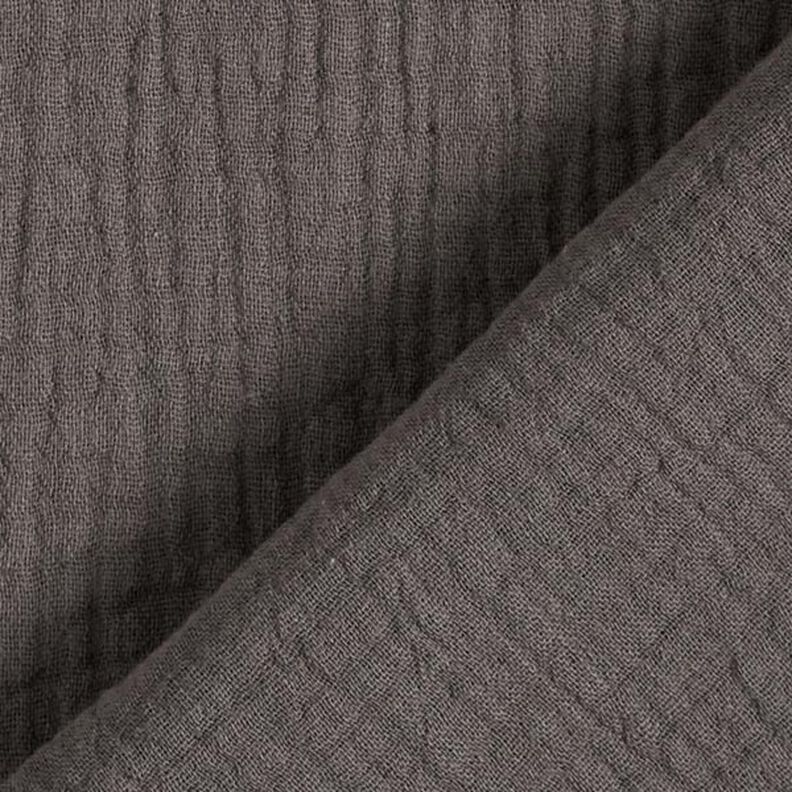 GOTS mussolina / tessuto doppio increspato | Tula – grigio scuro,  image number 4