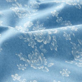 chambray piccole rose – azzurro/bianco lana, 