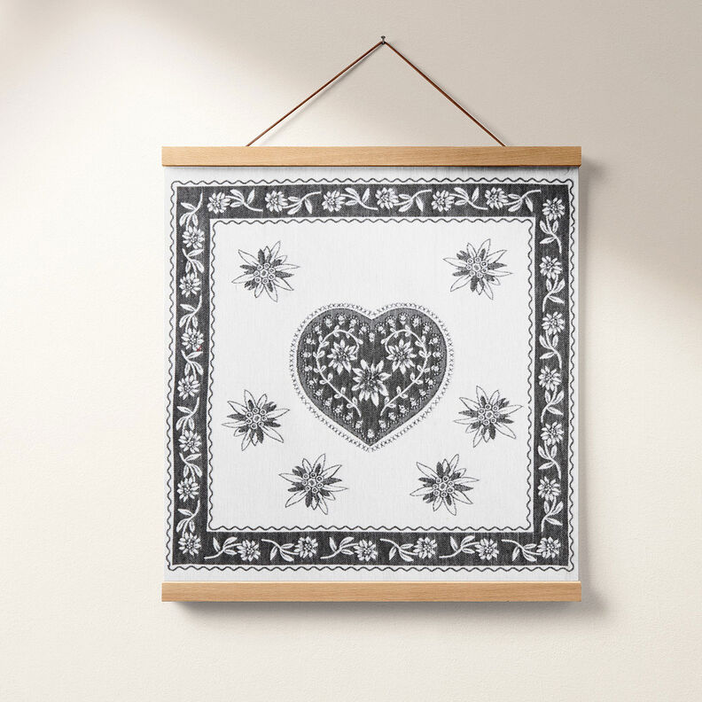 taglio di tessuto arredo gobelin Cuore alpino – avorio/grigio,  image number 6
