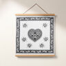 taglio di tessuto arredo gobelin Cuore alpino – avorio/grigio,  thumbnail number 6