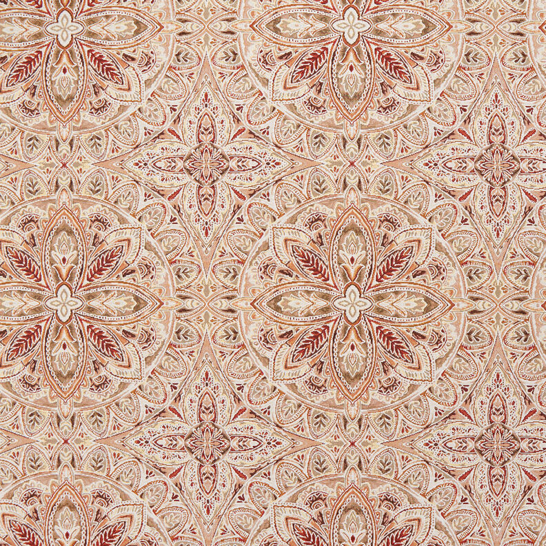 tessuto arredo gobelin Delicato mandala – bianco lana/bronzo, image number 1