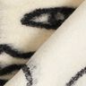 Tessuto a maglia per cappotto con volti astratti – nero/bianco lana,  thumbnail number 4