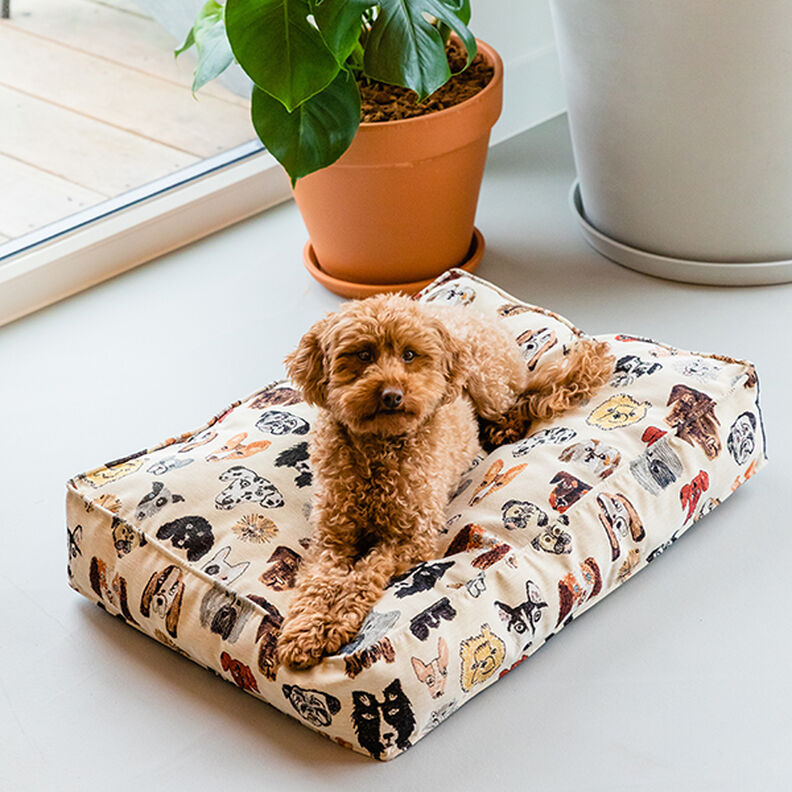 tessuto arredo gobelin, cani – beige,  image number 6