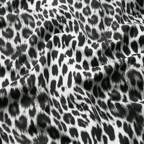 Stampa digitale leopardo delle nevi spazzolato French Terry – nero/bianco, 