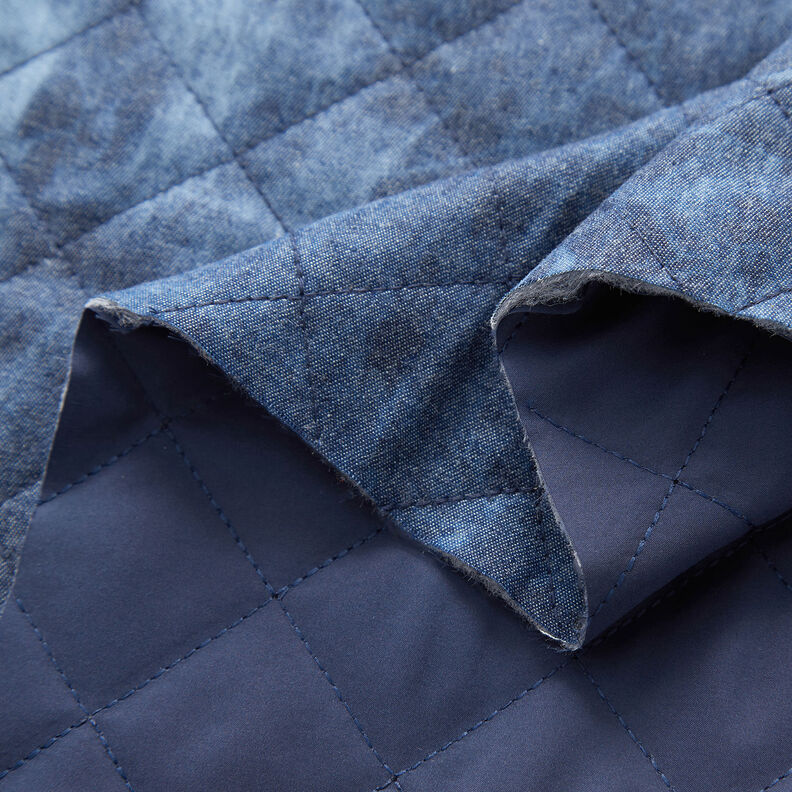 Tessuto Chambray trapuntato batik – colore blu jeans,  image number 3