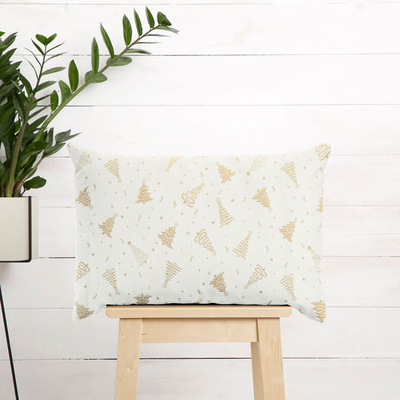 tessuto arredo Jacquard lurex Piccoli abeti – beige chiaro/oro,  image number 6