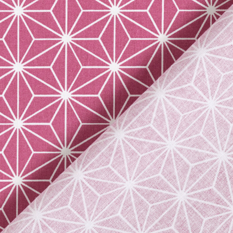 tessuto in cotone cretonne stelle giapponesi Asanoha – malva,  image number 4