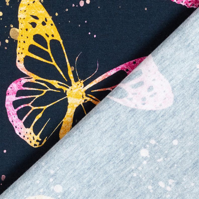 jersey di cotone Farfalle | Glitzerpüppi – blu notte/pink,  image number 4
