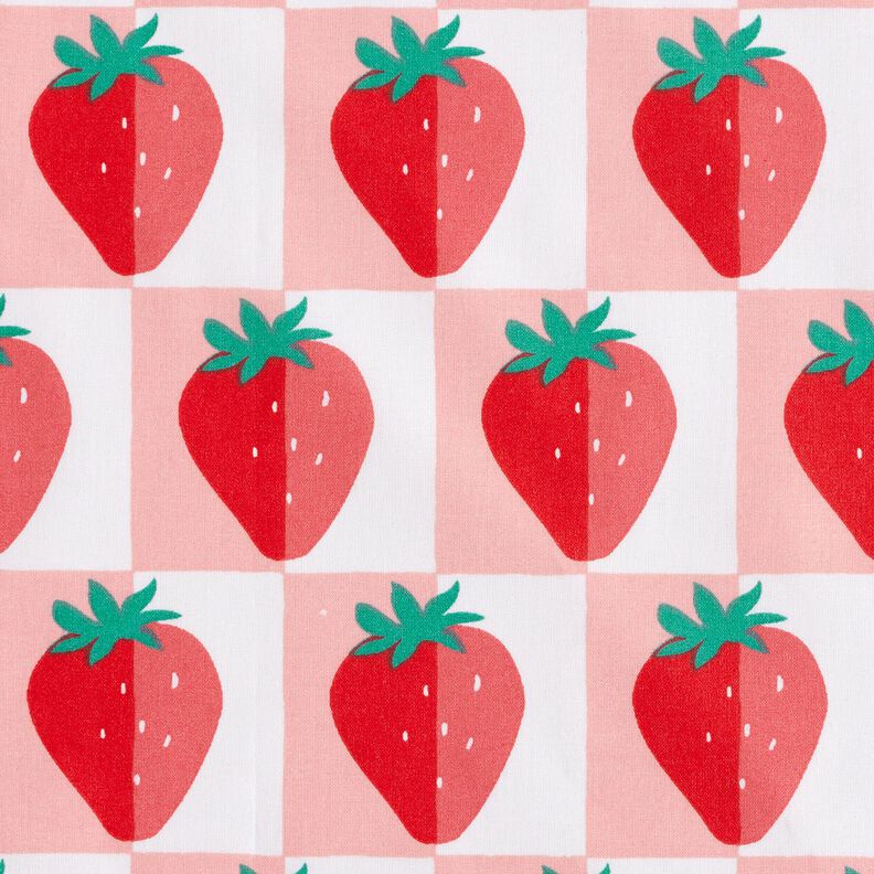 cotone rivestito Quadri di fragola – rosé/rosso,  image number 1