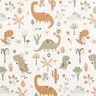 popeline di cotone Dinosauri felici – crema/marrone capriolo,  thumbnail number 1
