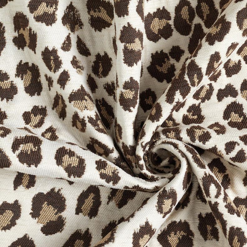 tessuto da tappezzeria Jacquard Leopardo – crema/anemone,  image number 3