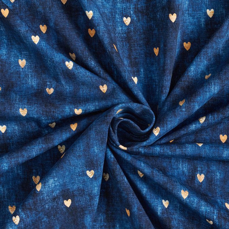 jersey di cotone Cuori d'oro | Glitzerpüppi – indaco,  image number 3