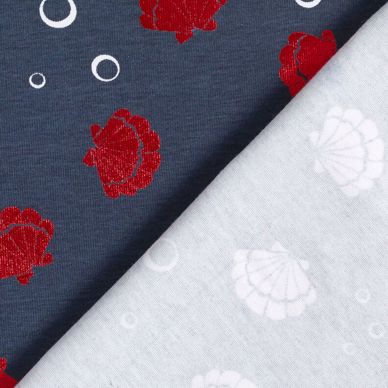 jersey di cotone Conchiglie Metallico &ndash; nero-azzurro/rosso,  image number 6