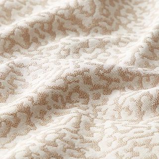 tessuto da rivestimento jacquard, motivo leopardato astratto, grande – crema/beige, 