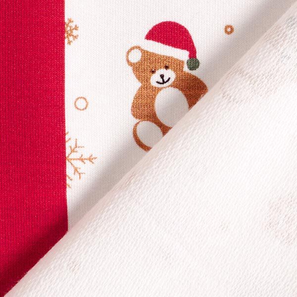 taglio di tessuto French terry, felpa estiva Orsacchiotto di Natale – bianco lana/rosso,  image number 5