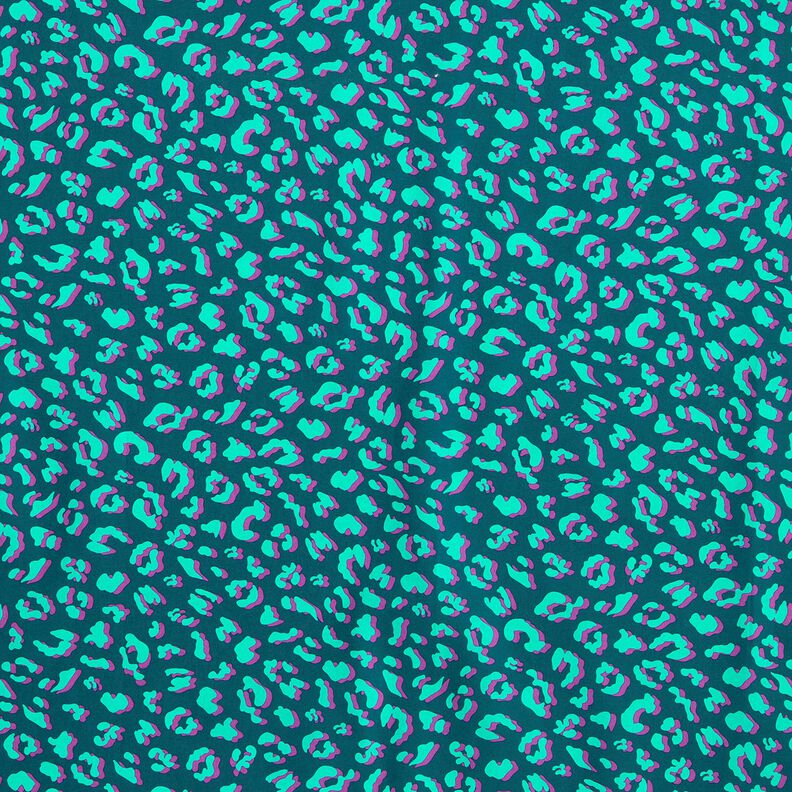 cotone rivestito Leopardo astratto | Poppy Fabrics – petrolio/lillà, image number 1