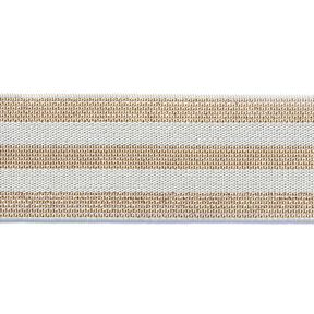 nastro elastico a righe [40 mm] – grigio chiaro/oro, 