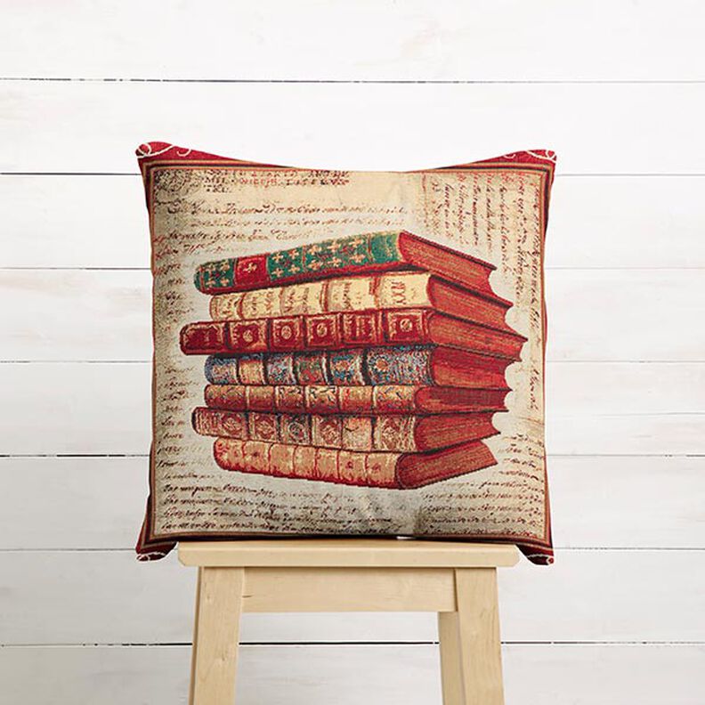 tessuto arredo, taglio di tessuto gobelin libri – beige,  image number 5