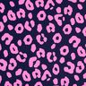 French terry, felpa estiva effetto jeans, stampa leopardata neon – blu notte/fucsia neon,  thumbnail number 1