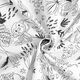 popeline di cotone tessuto da colorare, pappagalli – bianco/nero,  thumbnail number 3