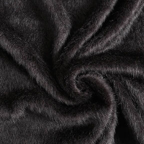 Tessuto per cappotto in maglia soffice tinta unita – nero, 